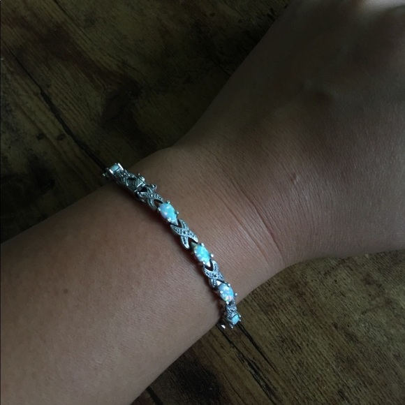 Opal 925 Silver Tennis Bracelet - Picture 3 of 8